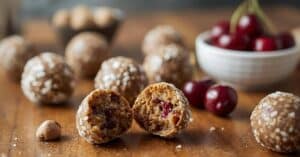 Easy Macadamia Cherry Energy Balls for Holiday Travel